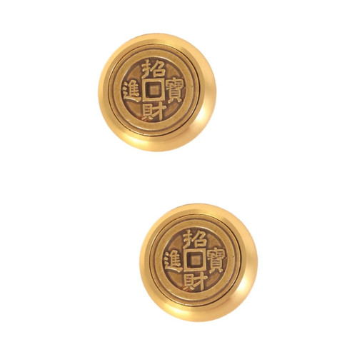 DECHOUS Home Decor 2 pcs Lucky Fortune Ornament Chinese decoraciones para salas de casa New Year Money Vintage Decor for Home car Decorations Decor Antique Collection Brass Office Decor