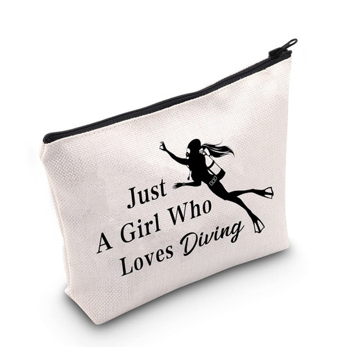 MEIKIUP Diving Gift Scuba Diving Makeup Bag Diving Coach Gift Diving Team Gift Just A Girl Who Loves Diving Travel Zipper Cosmetic Bag (Loves Diving bag) MEIKIUP Diving Gift Scuba Diving Makeup Bag Diving Coach Gift Diving Team Gift Just A Girl Who Loves Diving Travel Zipper Cosmetic Bag (Loves Diving bag)