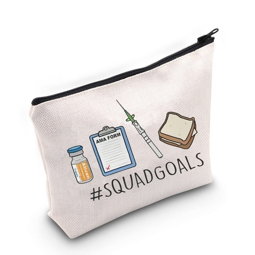 TOBGB ER Nurse Gift Emergency Room Nurse Zipper Bag Nurse Appreciation Makeup Bag Nurse Graduation Gift Nurse Team Gift (Squad Nurse)