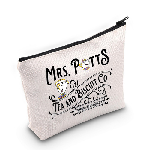 POFULL Beauty Fairytale Movie Inspired Gifts Mrs Potts Tea And Biscuit Co Cosmetic Bag For Fan (MRS POT Cosmetic Bag) POFULL Beauty Fairytale Movie Inspired Gifts Mrs Potts Tea And Biscuit Co Cosmetic Bag For Fan (MRS POT Cosmetic Bag)