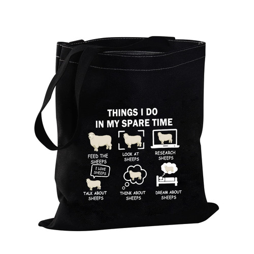 JYTAPP Funny Sheep Tote Bag Sheep Lover Gift Sheep Things I Do In My Spare Time Bag for Sheep Farmer Sheep Herder Sheep Owner