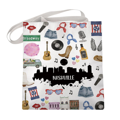 MAOFAED Nashville Gift Nashville Souvenir Nashville Travel Gift Canvas Tote Bag For Shopping Travel School Office nashville tote MAOFAED Nashville Gift Nashville Souvenir Nashville Travel Gift Canvas Tote Bag For Shopping Travel School Office nashville tote