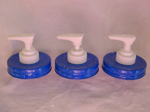 Simply Homemade Speckled Lid Mason Jar Lotion/Soap Dispenser - Blue Triple Pack