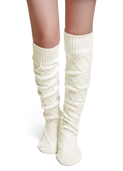 Pcavin Thigh High Socks for Women Cable Knit Over the Knee Boot Socks, Long Warm Leg Warmers Winter(White) Pcavin Thigh High Socks for Women Cable Knit Over the Knee Boot Socks, Long Warm Leg Warmers Winter(White)