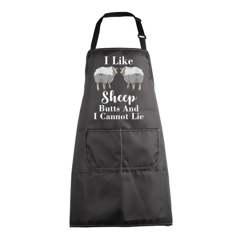 MBMSO BBQ Grilling Apron Funny Grill Apron I Like Sheep Butts and I Cannot Lie Grill Lover Gifts Barbecue Grill Master Apron (Sheep BBQ Apron-black)