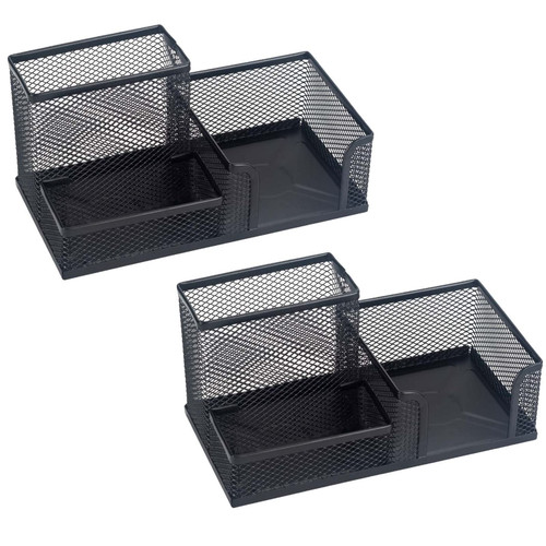 LepoHome 2 Pieces Mesh Pen Holder for Desk, 3 Compartments Black Pencil Holder Desk Organizers Caddy for Office Home School Desktop Accessories LepoHome 2 Pieces Mesh Pen Holder for Desk, 3 Compartments Black Pencil Holder Desk Organizers Caddy for Office Home School Desktop Accessories