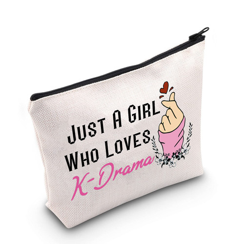MEIKIUP K-Drama Lover Makeup Bag K-pop Merchandise Korean Drama Gift K-drama Queen Gift Just A Girl Who Loves K-Drama Travel Zipper Cosmetic Bag (Loves K-Drama bag) MEIKIUP K-Drama Lover Makeup Bag K-pop Merchandise Korean Drama Gift K-drama Queen Gift Just A Girl Who Loves K-Drama Travel Zipper Cosmetic Bag (Loves K-Drama bag)