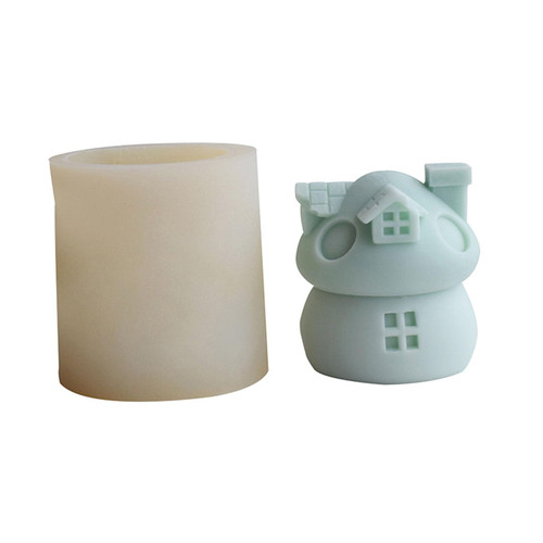 Cake Pop Mold, Cupcake Liners, Multifunctional Practical Silicone Mold Chimney House Scented Candle Resin Mold Soap Making Cake Decorating 3D House Epoxy Mold Aromatherapys