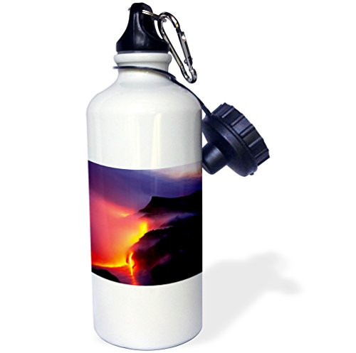 3dRose wb_89607_1"Kilauea Volcano, Hawaii Volcanoes NP, Hawaii US12 DPB0537 Douglas Peebles" Sports Water Bottle, 21 oz, White