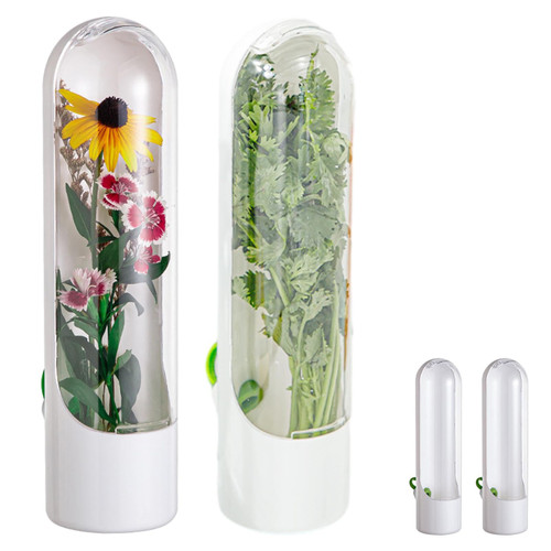 Herb Saver Pod Herb Keeper Cilantro Containers For Refrigerator, Asparagus Container For Fridge, Fresh Herb Keeper For Cilantro, Mint, Parsley, Asparagus, Keeps Greens Fresh For 2-3 Weeks