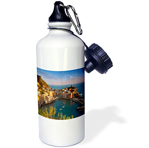 3dRose wb_137679_1"Vernazza, Cinque Terre, Italy EU16 BJN0240 Brian Jannsen" Sports Water Bottle, 21 oz, White