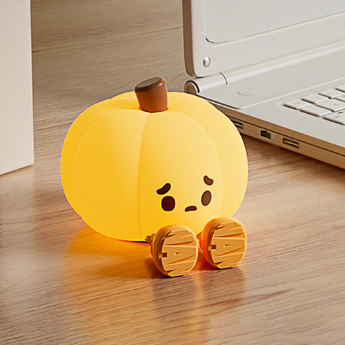AMAIZE Night Light for Kids Light up Cute Lamp Pumpkin Touch Sensor Lamp Christmas Squishy Night Lamp Silicone Led Rechargeable Kawaii Lamp for Bedroom Nursery Office Breastfeeding