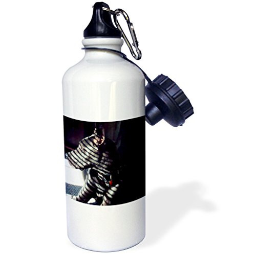 3dRose wb_809_1"Blue Great Dane" Sports Water Bottle, 21 oz, White