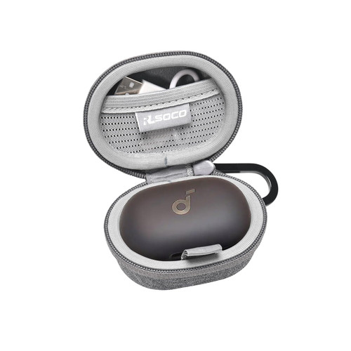 RLSOCO Carrying Case for Anker Soundcore Space A40 Auto-Adjustable Active Noise Cancelling Wireless Earbuds - Grey (Case Only)