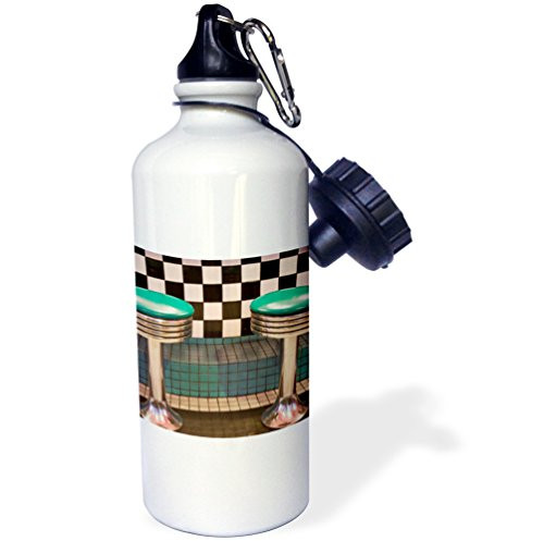 3dRose wb_92888_1"New Mexico, Albuquerque, 66 Diner, Route 66 US32 MDE0054 Michael DeFreitas" Sports Water Bottle, 21 oz, White 3dRose wb_92888_1"New Mexico, Albuquerque, 66 Diner, Route 66 US32 MDE0054 Michael DeFreitas" Sports Water Bottle, 21 oz, White