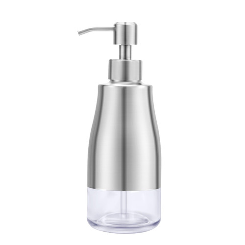 Soap Dispenser for Kitchen, Glass Dish Soap Dispenser for Kitchen, Kitchen soap Dispenser with Pump, Stainless Steel Soap Dispenser Bathroom, 10oz Hand Soap Dispenser for Bathroom, Soap Dispenser