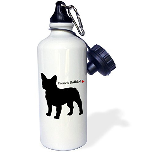 3dRose wb_193334_1"French Bulldog," Sports Water Bottle, 21 oz, Multicolor