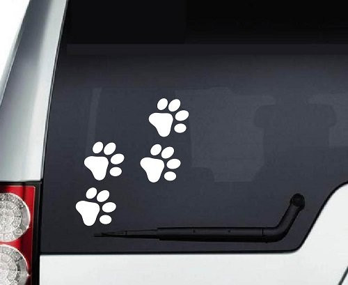 In-Style Decals Vinyl Decal Art Sticker 5" x 5.5" Dog or Cat Paw Tracks Animal Removable Design for Car Truck Window Bumper Laptop Wall 3093