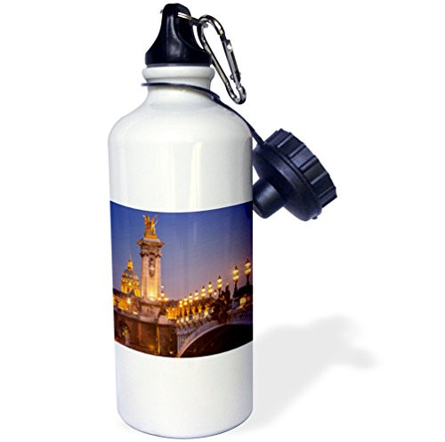 3dRose wb_136331_1"Pont Alexandre III, River Seine, Paris, France EU09 BJN0622 Brian Jannsen" Sports Water Bottle, 21 oz, White
