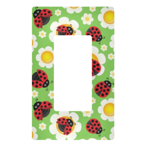 Decorative Light Switch Wall Plate - Flowers Ladybugs Outlets Switch Plate Cover, Electrical Outlet Covers for Bedroom kitchen Home Decor