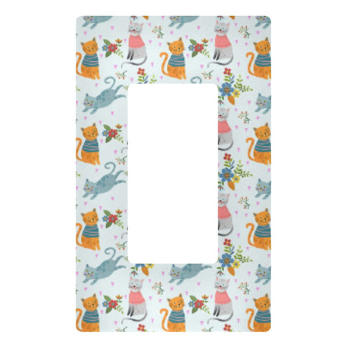 Decorative Light Switch Wall Plate - Cute Cat Flowers Outlets Switch Plate Cover, Electrical Outlet Covers for Bedroom kitchen Home Decor Decorative Light Switch Wall Plate - Cute Cat Flowers Outlets Switch Plate Cover, Electrical Outlet Covers for Bedroom kitchen Home Decor