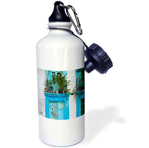 3dRose wb_134318_1"Cuba, Havana, Havana Vieja, Old Havana buildings CA11 WBI0196 Walter Bibikow" Sports Water Bottle, 21 oz, White