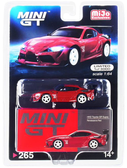TRUE SCALE miniatures GR Supra HKS Renaissance Red w/Carbon Accents & White Wheels Limited Edition to 3000 Pieces 1/64 Diecast Model Car by True Scale Miniatures MGT00265