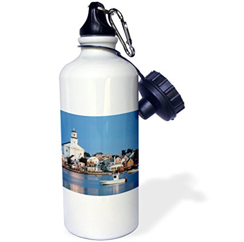 3dRose USA, Cape Cod, Massachusetts, Provincetown Harbor and Town. -Sports Water Bottle, 21oz (wb_192153_1), Multicolored