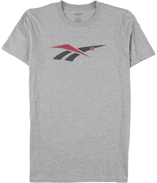 Reebok Mens Logo Graphic T-Shirt, Grey, X-Large
