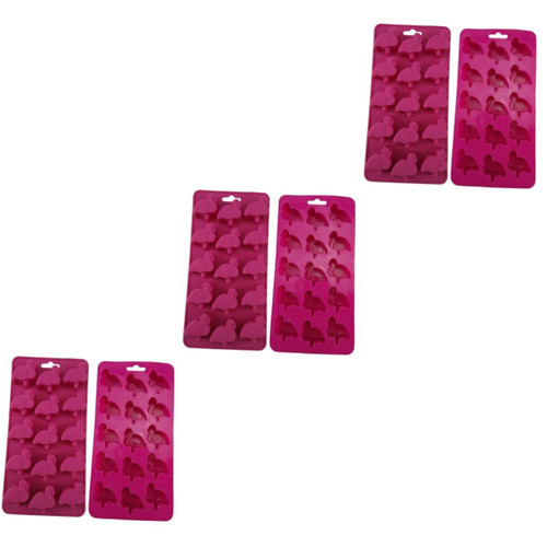 EXCEART 6 pcs silicone molds for chocolate silicone soap molds chocolate silicone molds candy molds flamingo fondant molds DIY Soap Mold cookie tray Porous Ice Tray chocolate mold cactus