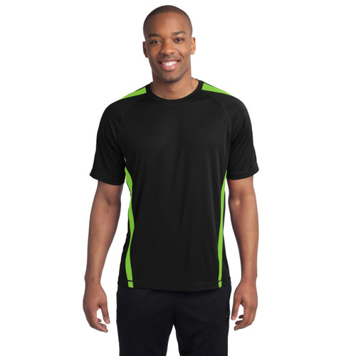 Sport-Tek Colorblock PosiCharge Competitor Tee 3XL Black/ Lime Shock