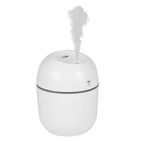 Air Humidifier, 220ml White Desktop Humidifier Mini Aroma Diffuser USB Powered Air Vaporizer Essential Oil Diffuser Cool Mist Aroma Humidifier for Home Office Dormitory Car