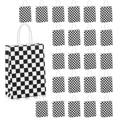 24 Pieces Checkered Racing Treat Bags,Race Car Party Favors handbags Black and White Racing Candy Bags, checkered goodie bags for Race Car Themed Birthday Party Supplies?Gift bags 24 Pieces Checkered Racing Treat Bags,Race Car Party Favors handbags Black and White Racing Candy Bags, checkered goodie bags for Race Car Themed Birthday Party Supplies?Gift bags