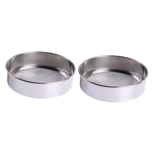 Abaodam 2pcs metal kitchen sifter baking colander fine mesh colander food strainers sugar sieve flour shaker flour sieve filter stainless steel flour sieve stainless steel mesh bubble fish