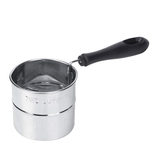 Stainless Steel Flour Sifter Basket Rotary Hand-Held Crank Flour Sifter Sugar Powder Flour Fine mesh Strainer for Baking Cooking and Frying Bakeware Supplies Stainless Steel Flour Sifter Basket Rotary Hand-Held Crank Flour Sifter Sugar Powder Flour Fine mesh Strainer for Baking Cooking and Frying Bakeware Supplies
