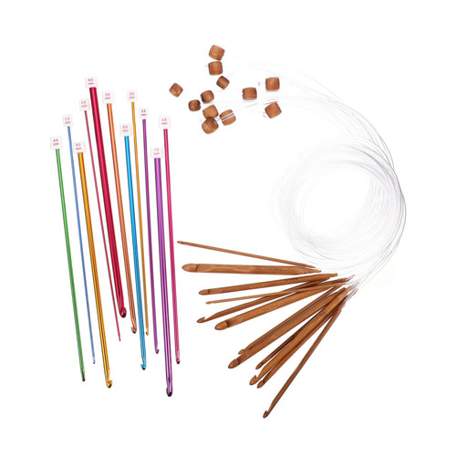 EXCEART 1 Set Afghan Crochet Circular Knitting Needles Tunisian Knitting Hook Tunisian Knitting Needles Interchangeable Knitting Needles Crochet Hook Weave Weaving Kit Lace Africa Aluminum