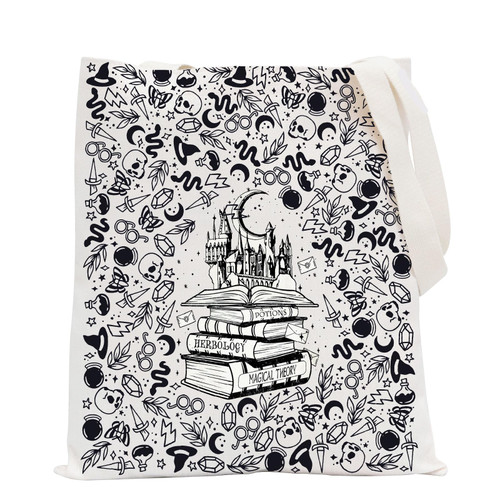 POFULL Wizard School Tote Bag Bookworm Gift Wizard Castle Book Lover Gift (Wizard Castle Book Tote Bag) POFULL Wizard School Tote Bag Bookworm Gift Wizard Castle Book Lover Gift (Wizard Castle Book Tote Bag)