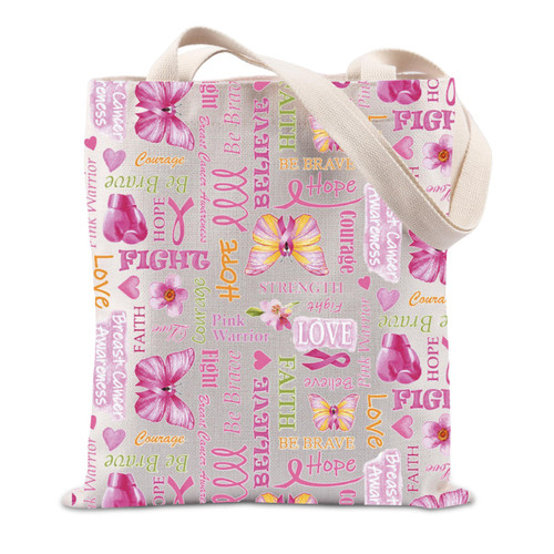 TIIMG Pink Celebration Gift Breast Cancer Fight Gift Perseverance Gift Breast Cancer Awareness Tote Bag (FIGHT STRENGTH) TIIMG Pink Celebration Gift Breast Cancer Fight Gift Perseverance Gift Breast Cancer Awareness Tote Bag (FIGHT STRENGTH)