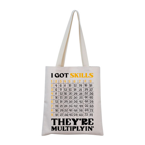 TSOTMO Math Teacher Gift Mathematics Gift Math Script Tote Bag Mathematician Gift Teach Teaching Shoulder Bag For Math Teacher (MULTIPLYIN')