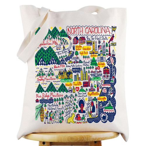 WZMPA North Carolina Travel Tote Bag North Carolina Vacation Gift North Carolina Shoulder Bag North Carolina Merchdise (North Carolina Tote)