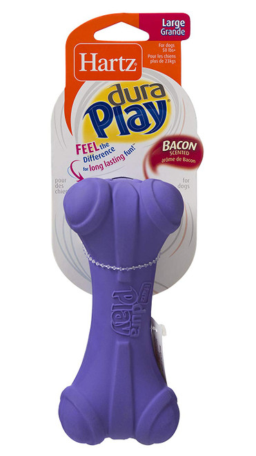 Hartz Dura Play Bacon Scented Dog Bone Toy - Large (Colors Vary)