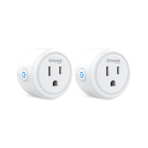 GHome Smart Mini Smart Plug, 2.4G Wi-Fi Outlet Socket Compatible with Alexa and Google Home Smart Life, APP Control with Timer Schedule Function, No Hub Required, ETL FCC Listed,2 Pack, White (WP3-2)