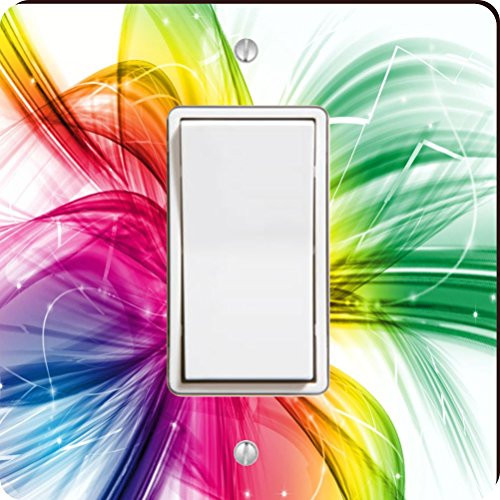 Rikki Knight Colorful Rainbow Abstract Single Rocker Light Switch Plate