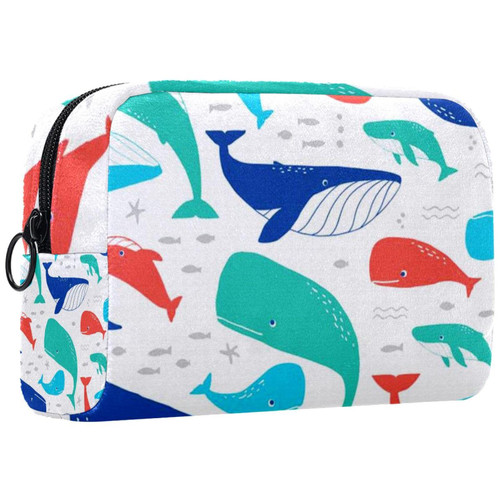 VBFOFBV Large Makeup Bag, Cosmetic Bag, Travel Makeup Bag, Cosmetic Travel Bags, Portable Toiletry Bag, Roomy Cosmetic Bag for Women and Girls, Whale Cartoon Sea Animal Cartoon VBFOFBV Large Makeup Bag, Cosmetic Bag, Travel Makeup Bag, Cosmetic Travel Bags, Portable Toiletry Bag, Roomy Cosmetic Bag for Women and Girls, Whale Cartoon Sea Animal Cartoon