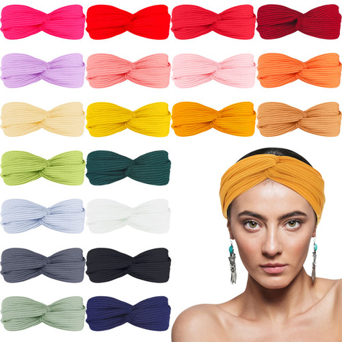 20 Pcs Headbands for Women Twist Knotted Hair Bands Solid Color Stretchy Head Bands Boho Hair Accessories Vintage Elastic Womens Headbands Criss Cross Turban Plain Head Wraps for Yoga Workout 20 Pcs Headbands for Women Twist Knotted Hair Bands Solid Color Stretchy Head Bands Boho Hair Accessories Vintage Elastic Womens Headbands Criss Cross Turban Plain Head Wraps for Yoga Workout