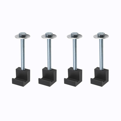Truck Tool Box Mounting Kit, Tool Box Tie Downs Aluminum Alloy J Hook Crossover for Pickup Truck 4Pcs, Black