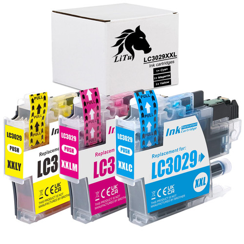 LiTuhorse Compatible LC3029XXL LC3029 Ink Cartridges Color C/M/Y LC30293PKS LC30293PK XXL for Brother MFCJ5830DW MFCJ5830DWXL MFCJ5930DW MFCJ6535DW MFCJ6535DWXL MFCJ6935DW Inkjet Printers