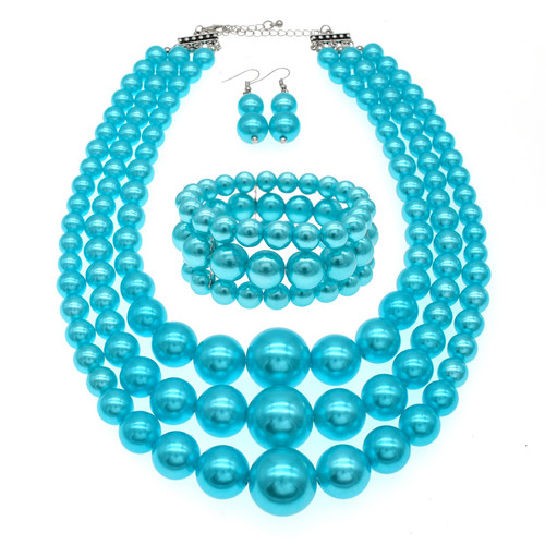 utop JNF Large Big Pearl Necklace and Earring Set Multi Strand Pearl Necklace Costume Jewelry Chunky Pearls Necklaces for Women utop JNF Large Big Pearl Necklace and Earring Set Multi Strand Pearl Necklace Costume Jewelry Chunky Pearls Necklaces for Women