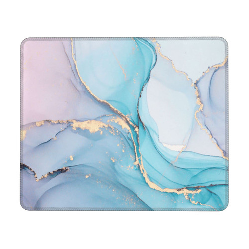 BZU Blue Marble Mouse Pad,Small Mouse Pad with Stitched Edge for Gaming, Mouse Mat Square Waterproof Mouse Pad Non Slip Rubber Base Landscape Mousepads for Office Laptop, 10"X8" Inch