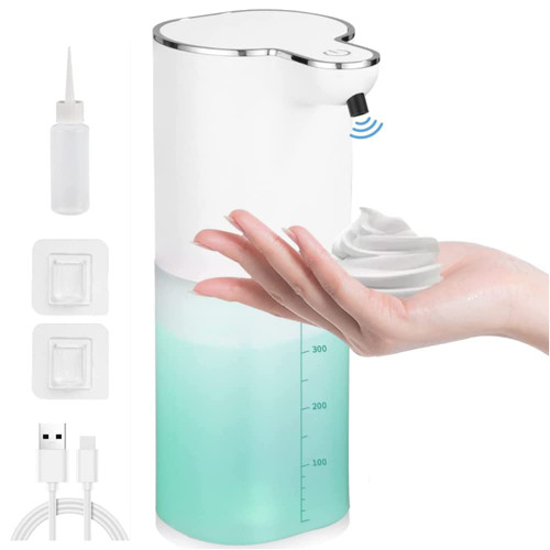 Automatic Soap Dispenser, Wall Mounted or Tabletop Touchless Soap Dispenser 400ml,4 Adjustable Soaps, Rechargeable?Waterproof, Smart Sensor,Soap Dispenser for Bathroom and Kitchen